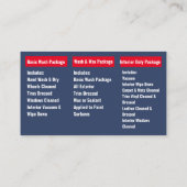 精密洗浄ブシンを詳述するモバイルカーウォッシュ 名刺 (裏面)