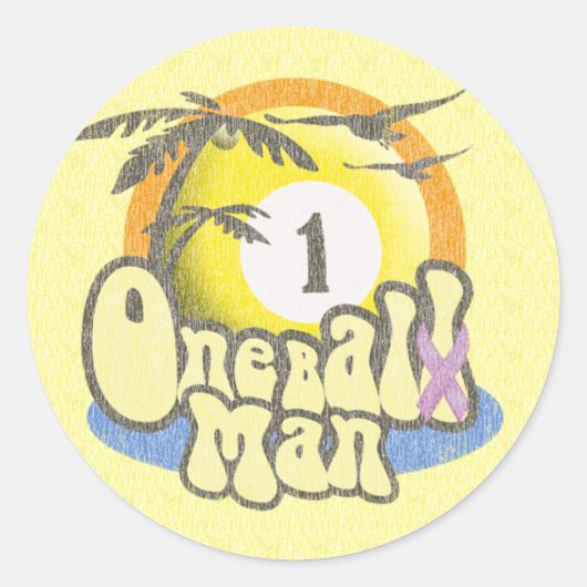 精巣がんを克服したユーモア ラウンドシール (正面)