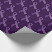 精巣紫色リボン認識度 ラッピングペーパー (角)