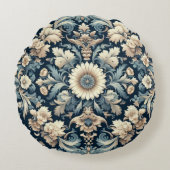 精巧で複雑なヴィンテージ模様 ラウンドクッション (正面)