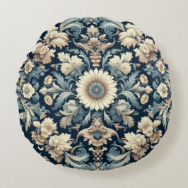精巧で複雑なヴィンテージ模様 ラウンドクッション