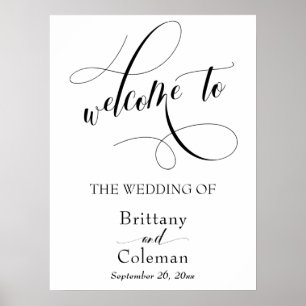 精巧なシンプルタイポグラフィ結婚のサイン ポスター