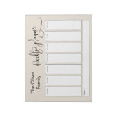 精巧なスクリプシンプルトプランナーウィークリークリーム ノートパッド (回転)