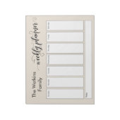 精巧なスクリプトシンプルクリームウィークリープランナー ノートパッド (回転)