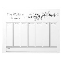 精巧なスクリプトシンプルホワイトウィークリープランナー