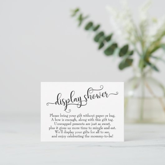 精巧なスクリプト表示ベビーシャワーギフトカード エンクロージャーカード (スタンド正面)