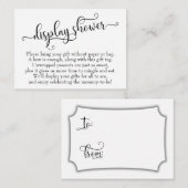 精巧なスクリプト表示ベビーシャワーギフトカード エンクロージャーカード (正面/裏面)