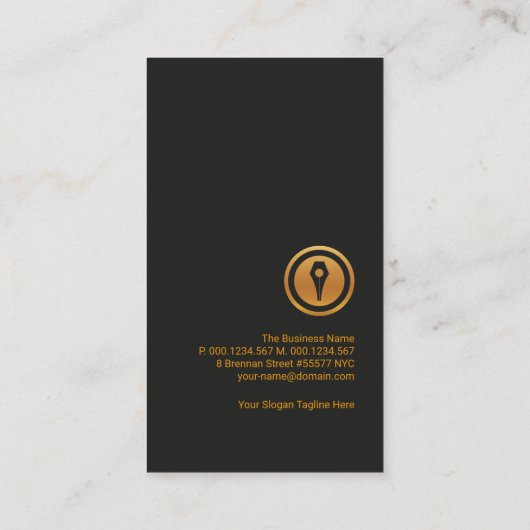 精巧なフェイク金ゴールドフェザーペンクリエイティブ作家 名刺 (裏面)