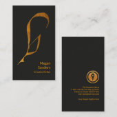 精巧なフェイク金ゴールドフェザーペンクリエイティブ作家 名刺 (正面/裏面)