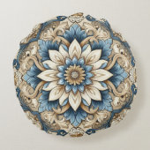 精巧なフローラヴィンテージデザイン ラウンドクッション (裏面)