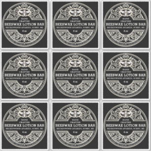 精巧なブラックビーズワックスローションバーまたはソープラベル シール