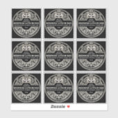 精巧なブラックビーズワックスローションバーまたはソープラベル シール (シート)