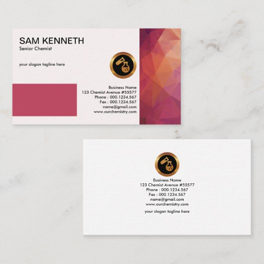 精巧な多角形の形状化学技術者 名刺 (正面/裏面)