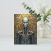 精巧な機械サイボーロボットSF ポストカード (スタンド正面)