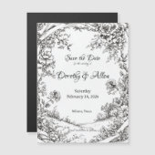 精巧な素朴フローラ マグネット招待状 (正面/裏面)