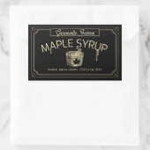精巧な縁どヴィンテージバケットメープルシロップ黒 長方形シール (バッグ)