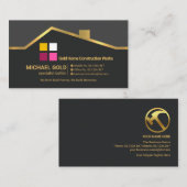 精巧な金ゴールドルーフハ縁どンディマンコントラクター 名刺 (正面/裏面)