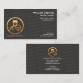 精巧な金ゴールド言語テクスチャ運転手 名刺 (正面/裏面)