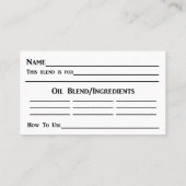 精油のため 名刺 (裏面)