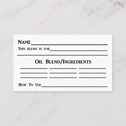 精油のため 名刺 (裏面)