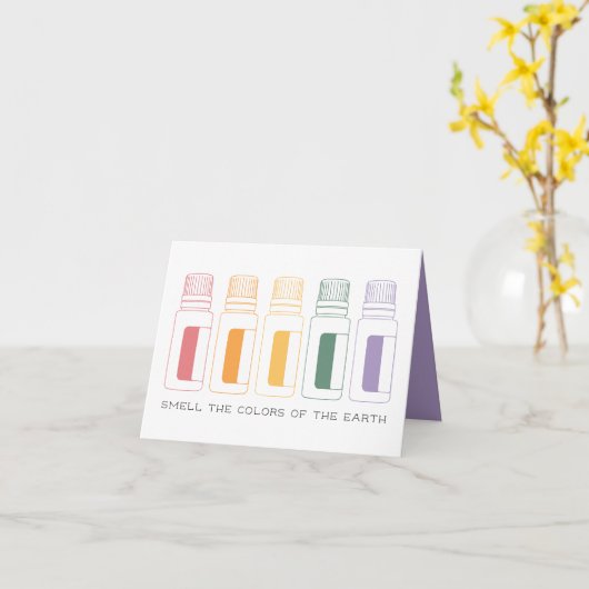 精油のボトルは顧客感謝していしています カード (黄色い花)