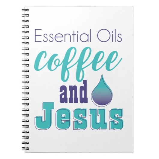 精油コーヒーおよびイエス・キリスト ノートブック (正面)