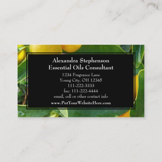 精油ビジネスレモン健康 名刺 (裏面)