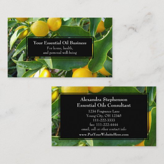 精油ビジネスレモン健康 名刺 (正面/裏面)