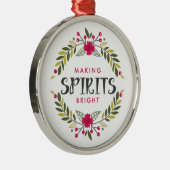 精神に明るいオーナメントをするクリスマスのリース メタルオーナメント (右)