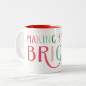 精神に明るいクリスマスの休日をします ツートーンマグカップ (正面左)