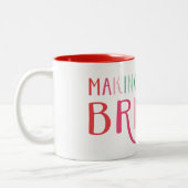 精神に明るいクリスマスの休日をします ツートーンマグカップ (左)