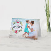 精神に明るいリースの写真によって折られるカードをします シーズンカード (正面)