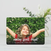 精神に明るく平らな休日の写真のクリスマスをします シーズンカード (スタンド正面)