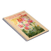 精神のインスピレーションのピンクのはす芸術ジャーナル ノートブック (右側)