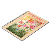 精神のインスピレーションのピンクのはす芸術ジャーナル ノートブック (左側)