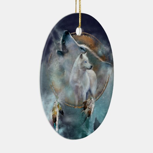 精神のオオカミの芸術のオーナメント セラミックオーナメント (右)