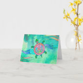 精神のカメのブランクNotecard カード (黄色い花)