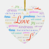 精神のカラフルの愛平和喜びのフルーツ セラミックオーナメント (正面)