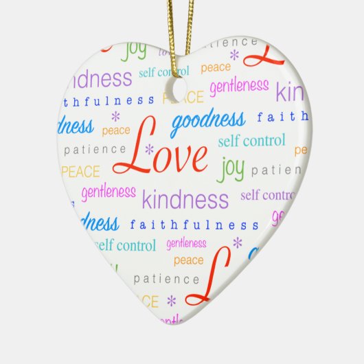 精神のカラフルの愛平和喜びのフルーツ セラミックオーナメント (左)