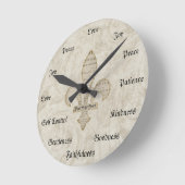 精神のキリスト教の美徳のヴィンテージのフルーツ ラウンド壁時計 (傾斜)