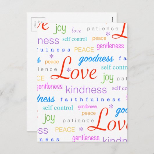 精神のギフトの愛平和喜びのフルーツ シーズンポストカード (正面/裏面)