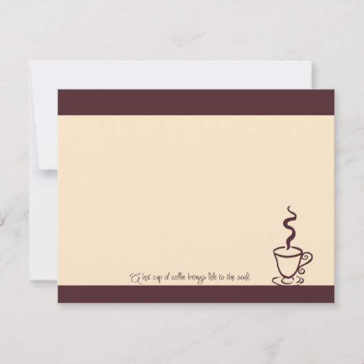 精神のコーヒーカップのメッセージカードへのモカ生命 招待状 (正面)