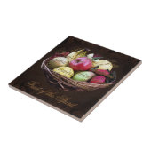 精神のフルーツ、ブラウンの色彩の鮮やかなバスケット タイル (側面)