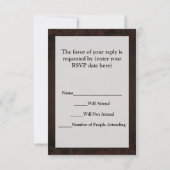 精神のフルーツ、ブラウンの色彩の鮮やかなバスケット 出欠カード (裏面)