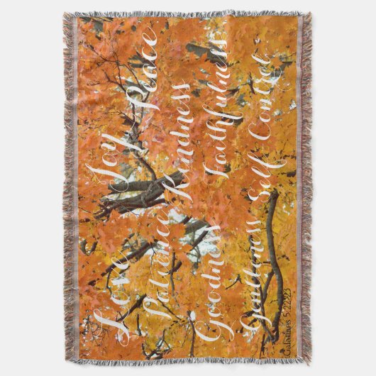 精神のフルーツ、感動的なキリスト教の秋 スローブランケット (正面縦)