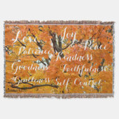 精神のフルーツ、感動的なキリスト教の秋 スローブランケット (正面)