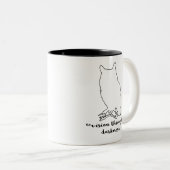 精神の動物のフクロウのマグ|の知恵、賢い視野 ツートーンマグカップ (正面右)