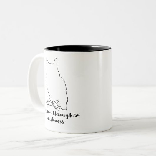 精神の動物のフクロウのマグ|の知恵、賢い視野 ツートーンマグカップ (正面左)