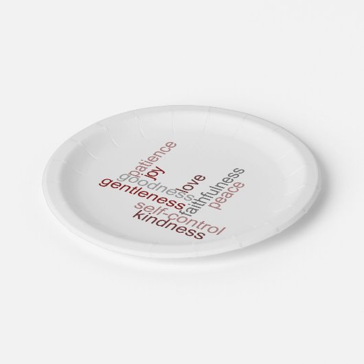 精神の単語の芸術のフルーツ ペーパープレート (アングル)