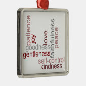 精神の単語の芸術のフルーツ メタルオーナメント (右)